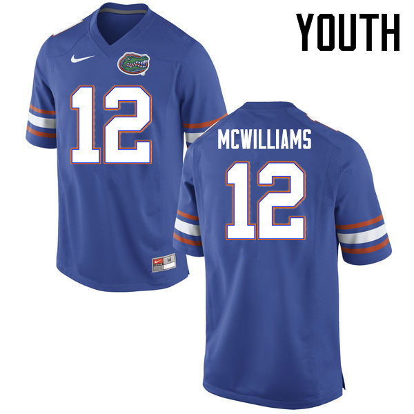 Youth Florida Gators #12 C.J. McWilliams College Football Jerseys Sale-Blue - Click Image to Close
